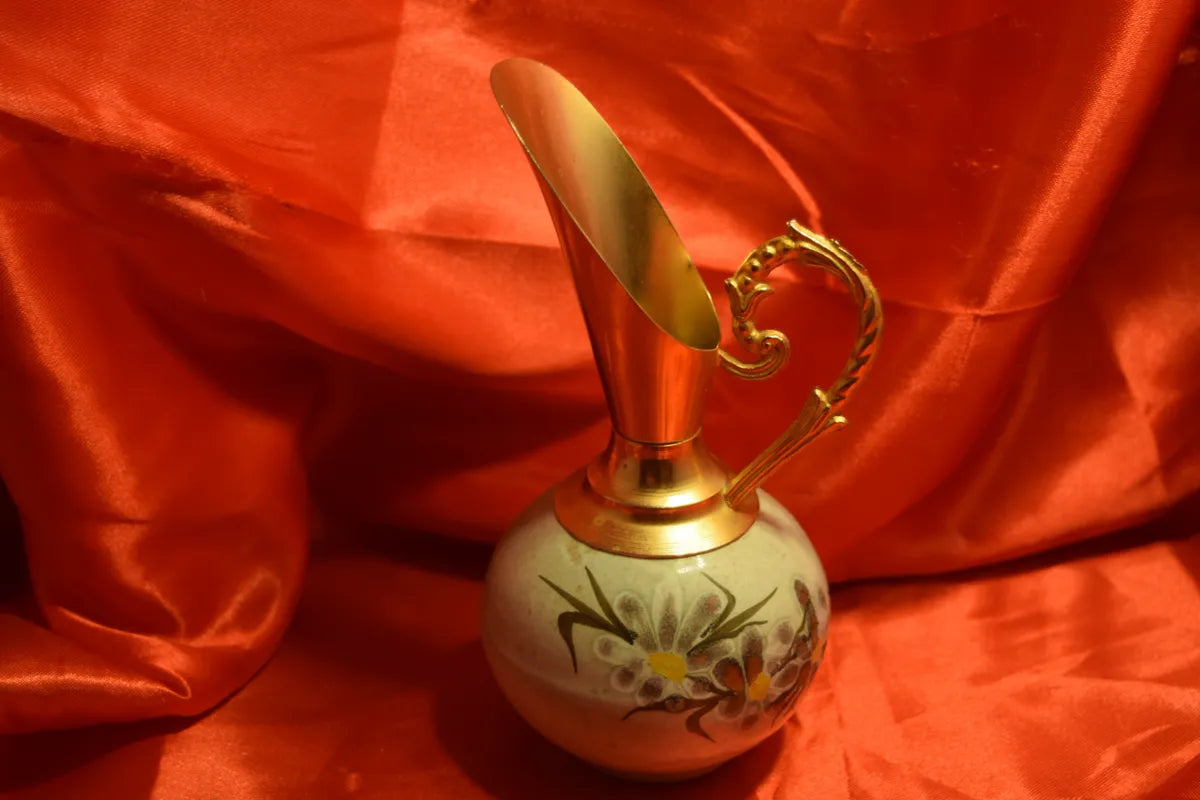 JP Limoges France Antique Painted Floral Pitcher/Ewe