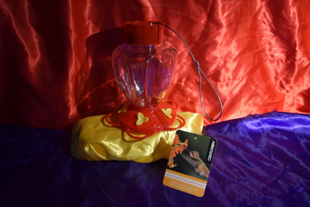 CENTURION GLASS HUMMINGBIRD FEEDER