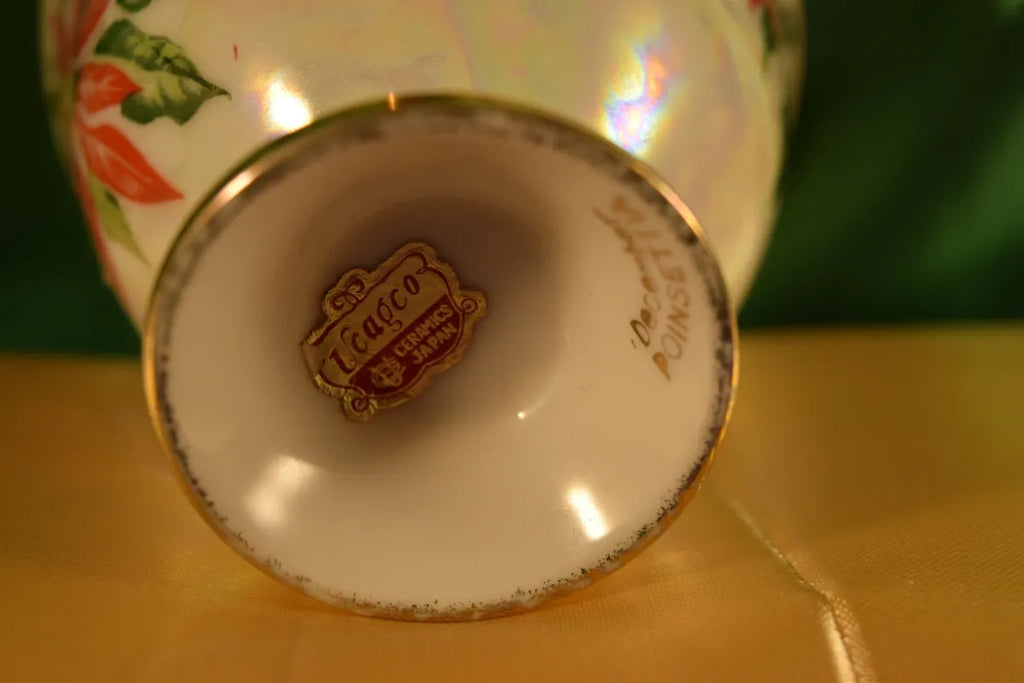 Ucagco :December Poinsettia" tea cup set japan