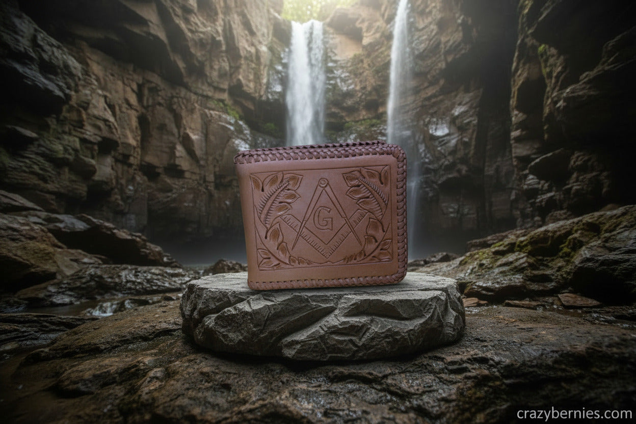 VINTAGE HANDCRAFTED TOOLED LEATHER BI-FOLD WALLET