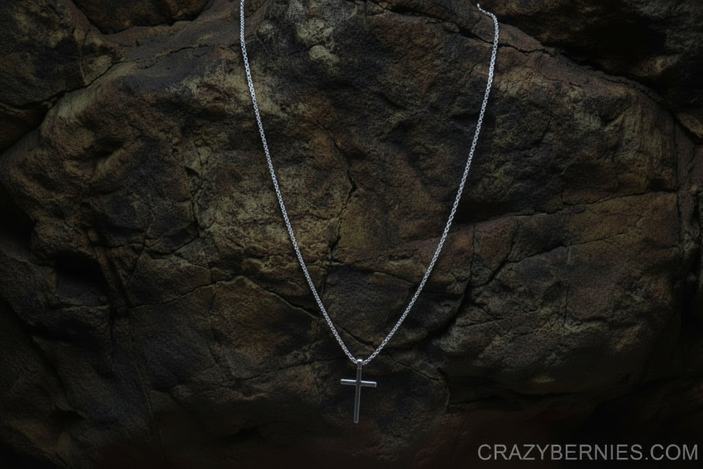 SILVER ALLOY CROSS NECKLACE