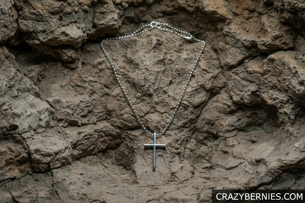 SILVER ALLOY CROSS NECKLACE