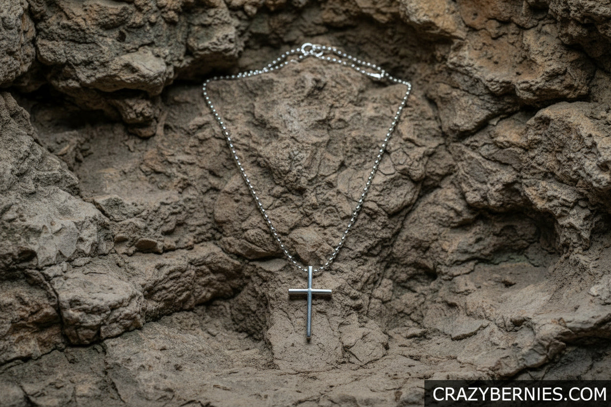 SILVER ALLOY CROSS NECKLACE