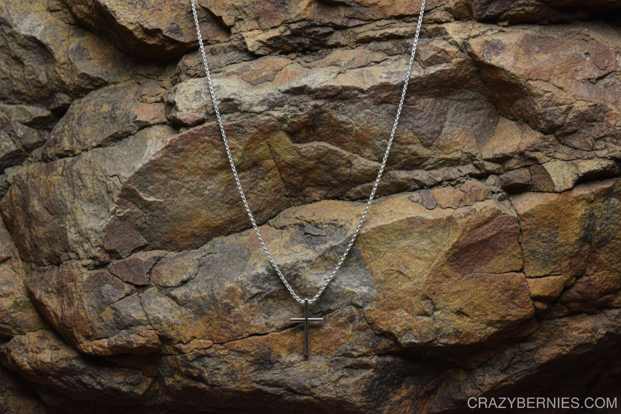 SILVER ALLOY CROSS NECKLACE