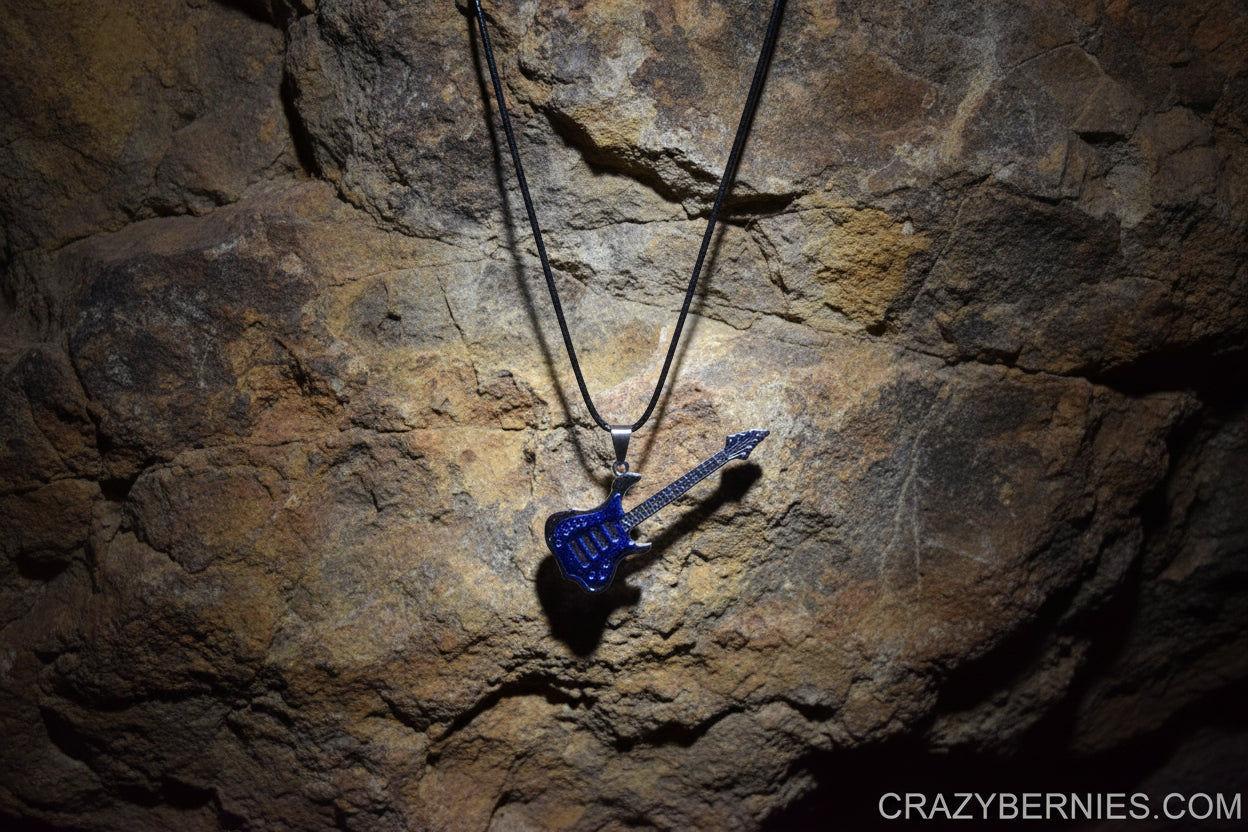 tnt creations metal alloy guitar pendant 18'