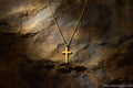 Gold tone cross necklace