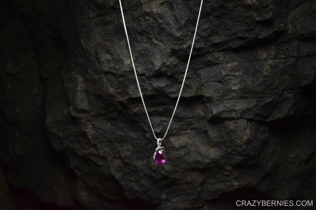 925 Sterling Silver Tear Drop Pendant Necklace