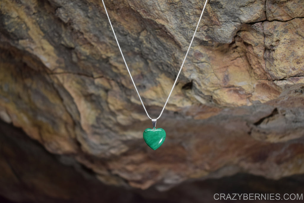 925  sterling silver stone heart pendant
